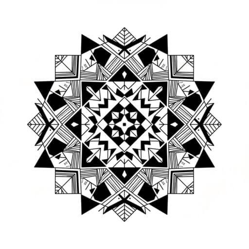 纯黑刺青纹身风格示例